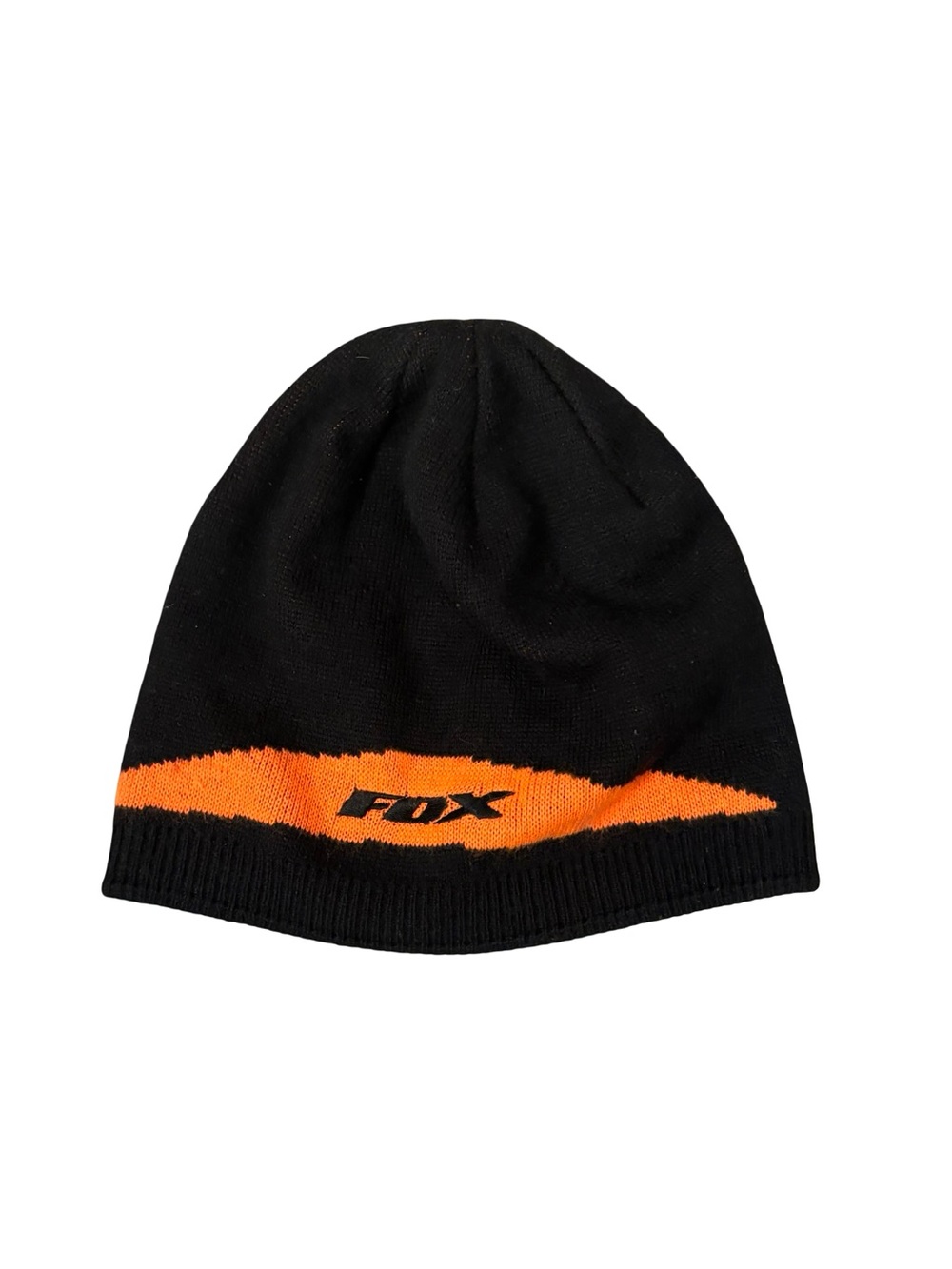 Fox Unisex Casual Racer Motorcrcoss Black Beanie with Orange Stripe One Size